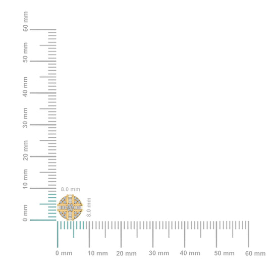 10K Yellow Gold Round Diamond Designer Mens Stud Earring 1/4 Cttw