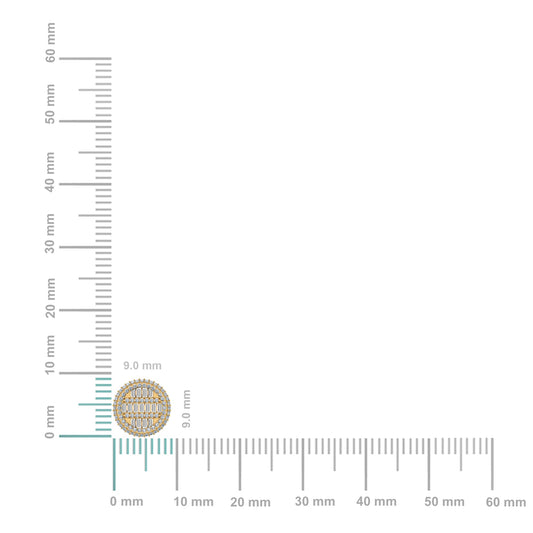 10K Yellow Gold Round Baguette Diamond Designer Mens Stud Earring 1/3 Cttw