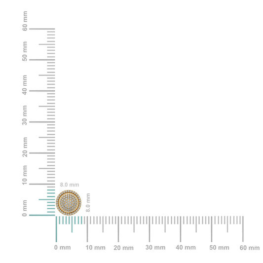 10K Yellow Gold Round Diamond Designer Halo Mens Stud Earring 1/4 Cttw