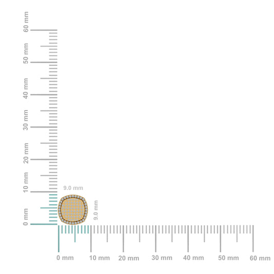10K Yellow Gold Round Diamond Designer Halo Mens Stud Earring 1/4 Cttw