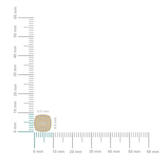 10K Yellow Gold Round Baguette Diamond Square Shape Designer Mens Stud Earring 1/3 Cttw