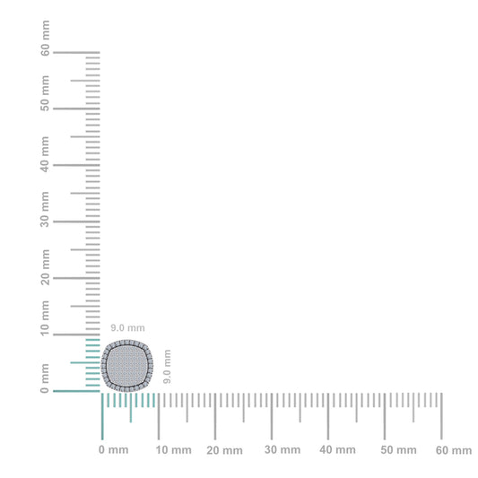 10K White Gold Round Diamond Designer Halo Mens Stud Earring 1/4 Cttw