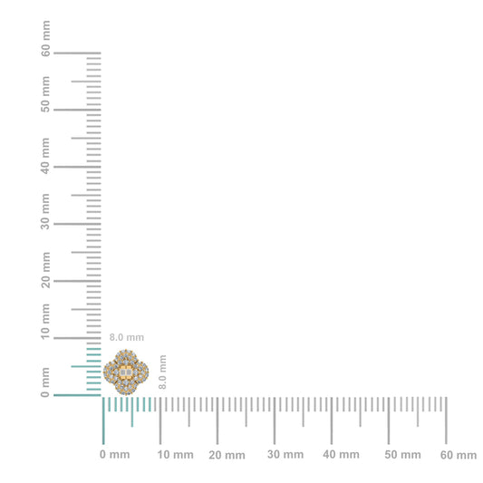 10K Yellow Gold Round Baguette Diamond Floral Designer Earring 1/3 Cttw