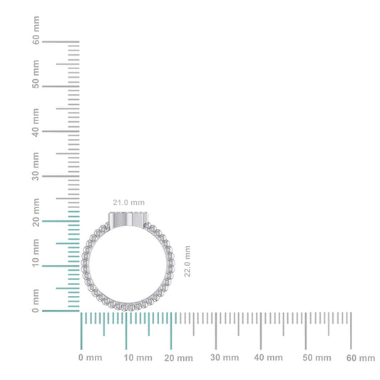 10K White Gold Round Diamond Hamza Hand Sz 7 Designer Ladies Ring 1/8 Cttw