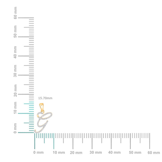 10K Yellow Gold Round Diamond G Letter Initial Pendant 1/10 Cttw