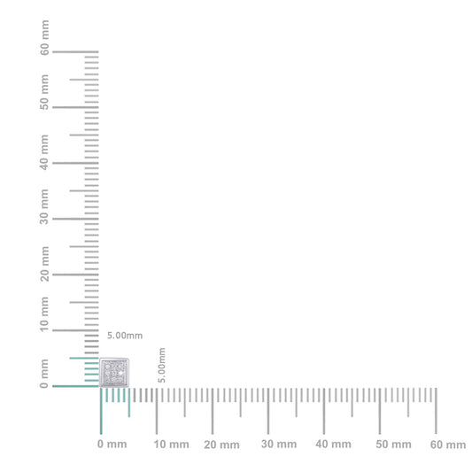 10K White Gold Round Diamond Square Stud Earring 1/10 Cttw