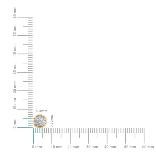 10K Yellow White Two Tone Round Diamond Circle Stud Earring 1/10 Cttw