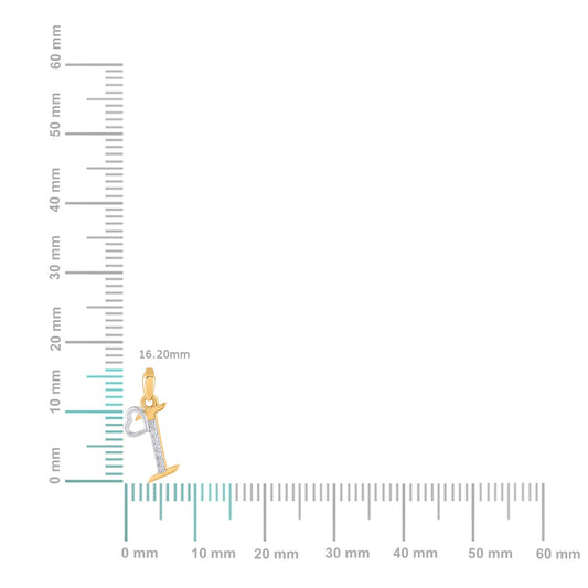 10K Yellow Gold Round Diamond I Letter Initial With Heart Pendant 1/10 Cttw