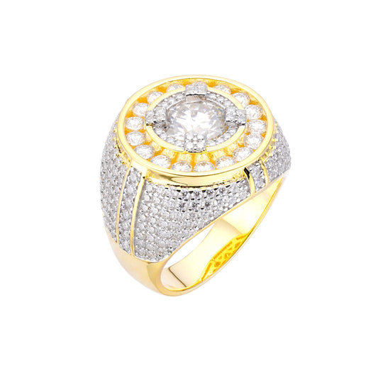 Sterling Silver Moissanite Designer Sz 9 Mens Ring RP+GP 5-3/4 Cttw