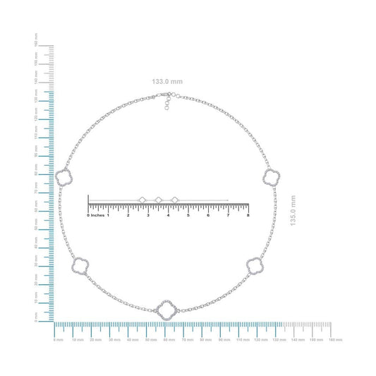 14K White Gold Round Link Necklace Bracelet Set 1-1/6 Cttw