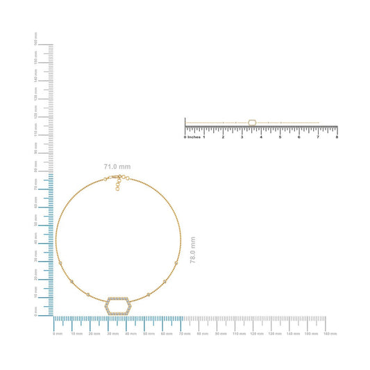 14K Yellow Gold Round Necklace Bracelet Set 3/4 Cttw