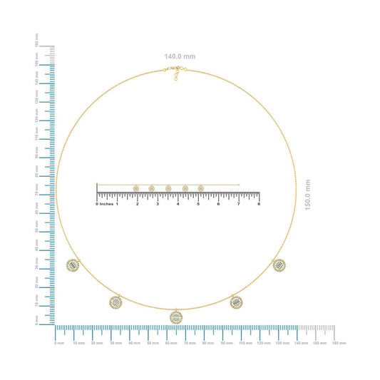 14K Yellow Gold Baguette Round Necklace Bracelet Set 1 Cttw