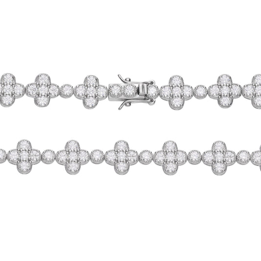 Sterling Silver Round Moissanite Designer Bracelet 7 Inch RP 7-1/3 Cttw