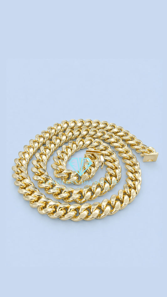 11mm Miami Cuban Link Chain 10k Gold