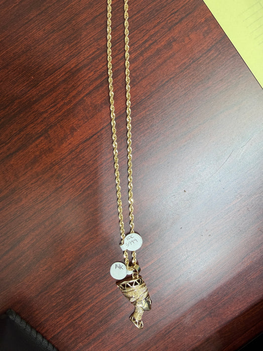 10k gold rope and charm