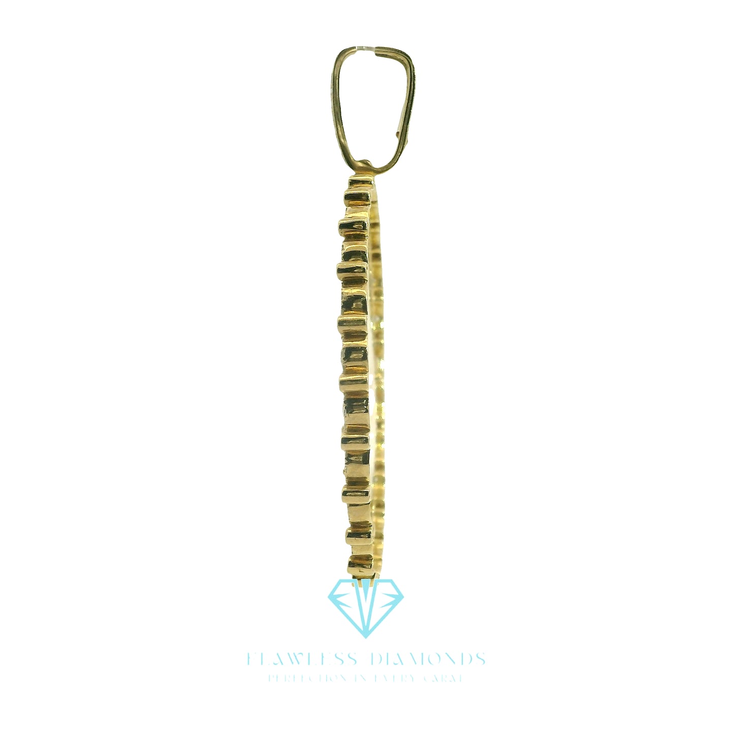 Customizable Yellow Gold Picture Pendant with Diamond Halo