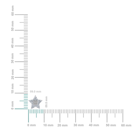 10K White Gold Round Baguette Diamond Star Shape Stud Earrings 1/4 Cttw