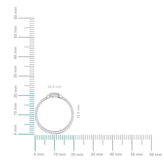 14K White Gold Round Baguette Diamond Womens Sz 7 Designer Ring 5/8 Cttw
