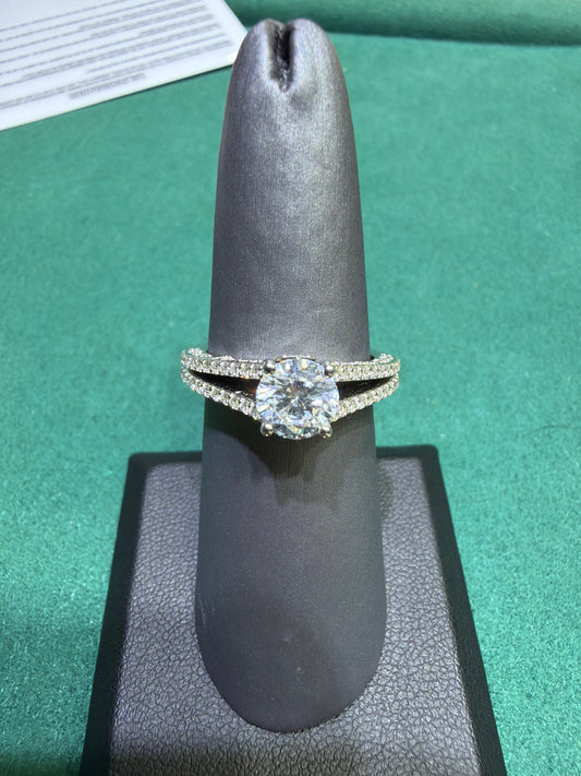 14kt White Gold and Lab Diamond Ring