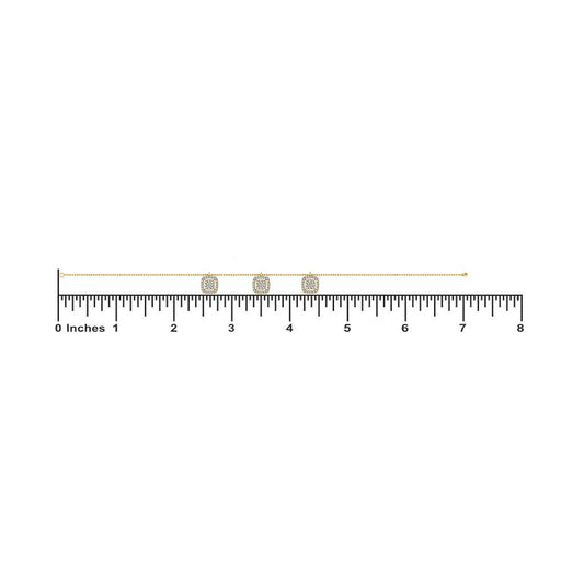14K Yellow Gold Square Bracelet 3/4 Cttw
