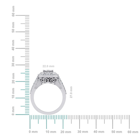 10K White Gold Round Diamond Pear Shape Sz 7 Head Ladies Ring 1 Cttw