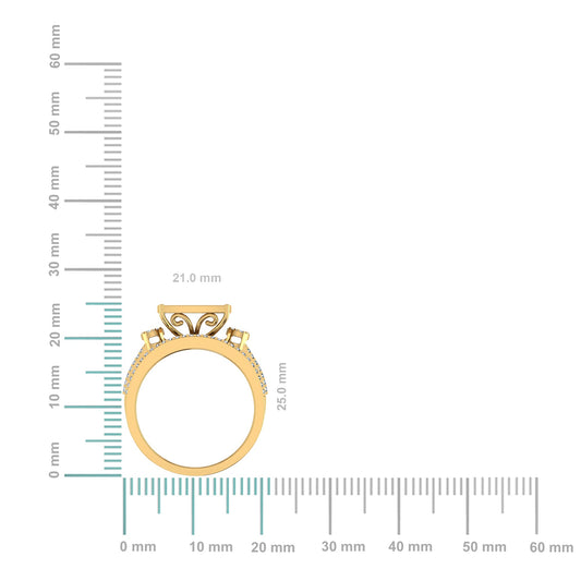 10K Yellow Gold Round Diamond Womens Bridal Ring 3/4 Cttw