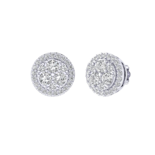 Sterling Silver Round Diamond Circle Designer Stud Earring RP 1/4 Cttw