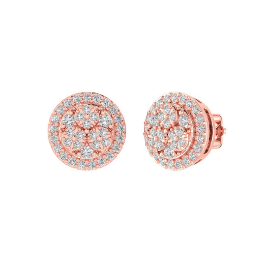 Sterling Silver Round Diamond Circle Shape Designer Stud Earring RP+PP 1/4 Cttw