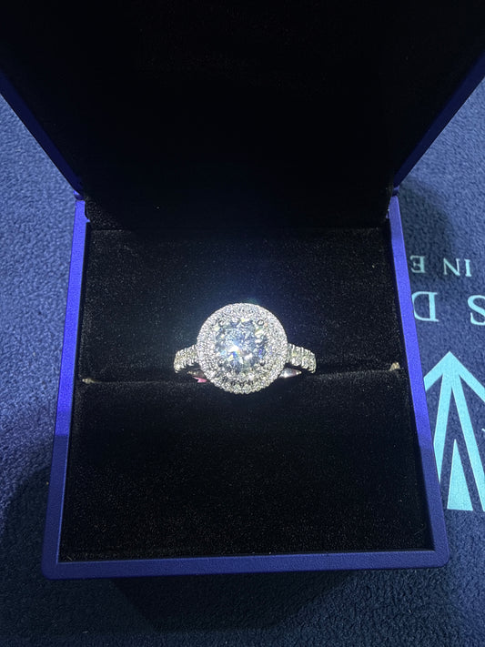 14kt White Gold and Lab Diamond Ring
