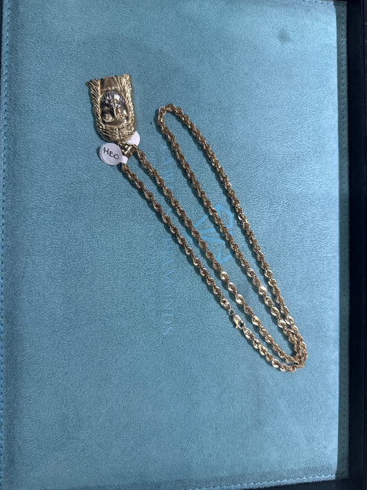 10K Gold chain & charm set