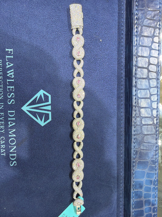 925 Silver and Moissanite Infinity Bracelet