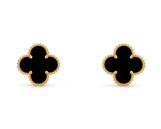 18k Gold Clover Earrings