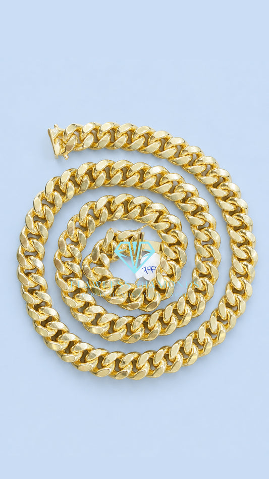 11mm Miami Cuban Link Chain 10k Gold