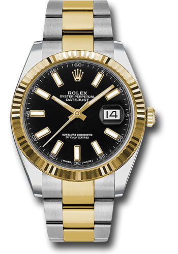 Rolex Datejust 41 Black Index Dial on Oyster Ref 126333 with New Style Card White